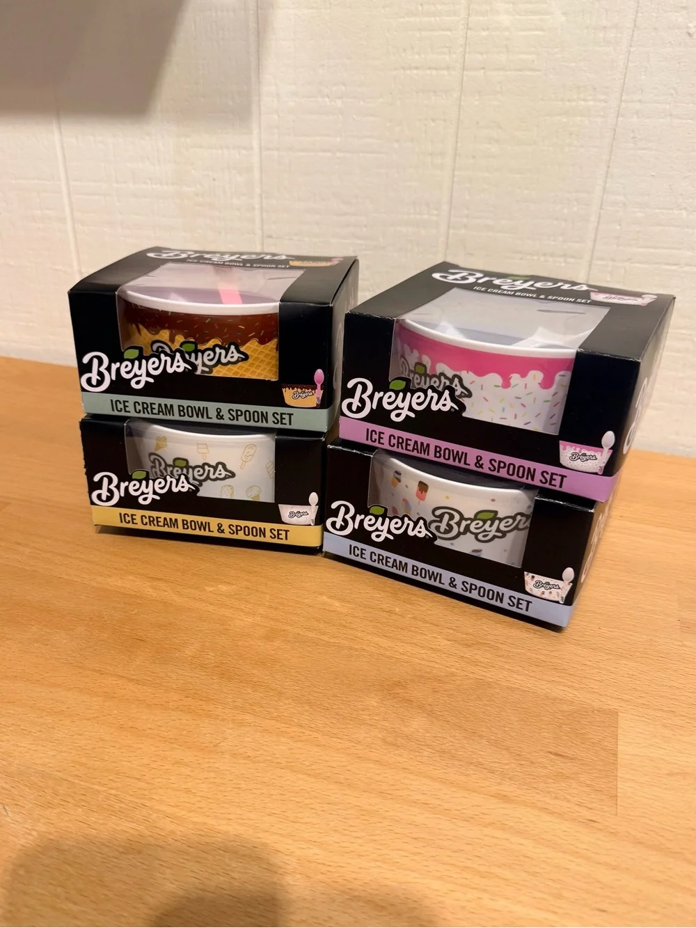Breyer Ice Cream Bowl & Spoon Set | Four Sets | NWT